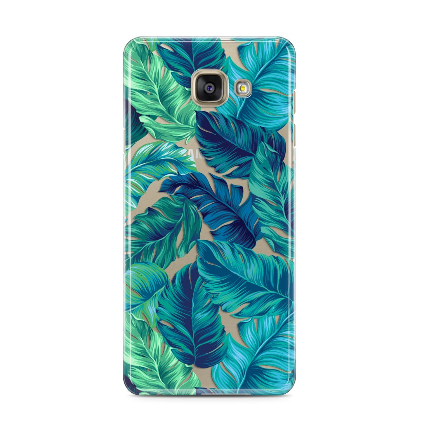 Tropical Leaves Samsung Galaxy A3 2016 Case on gold phone