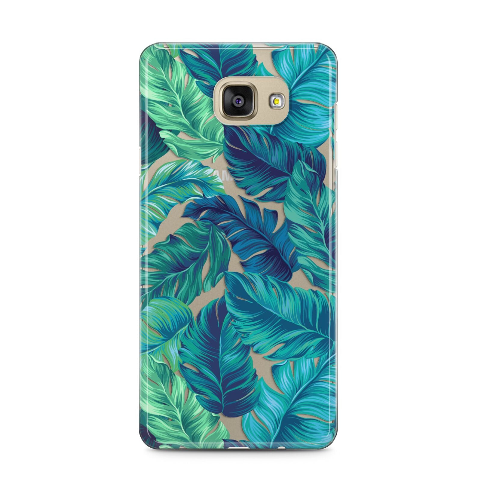 Tropical Leaves Samsung Galaxy A5 2016 Case on gold phone