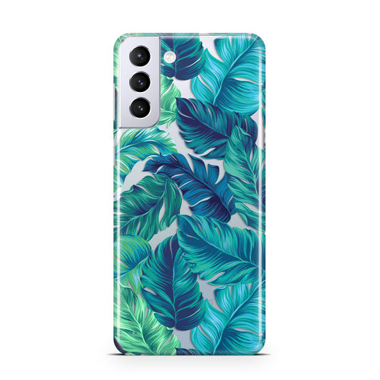 Tropical Leaves Samsung S21 Plus Phone Case