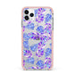 Tropical Palm Leaf iPhone 11 Pro Max Impact Pink Edge Case