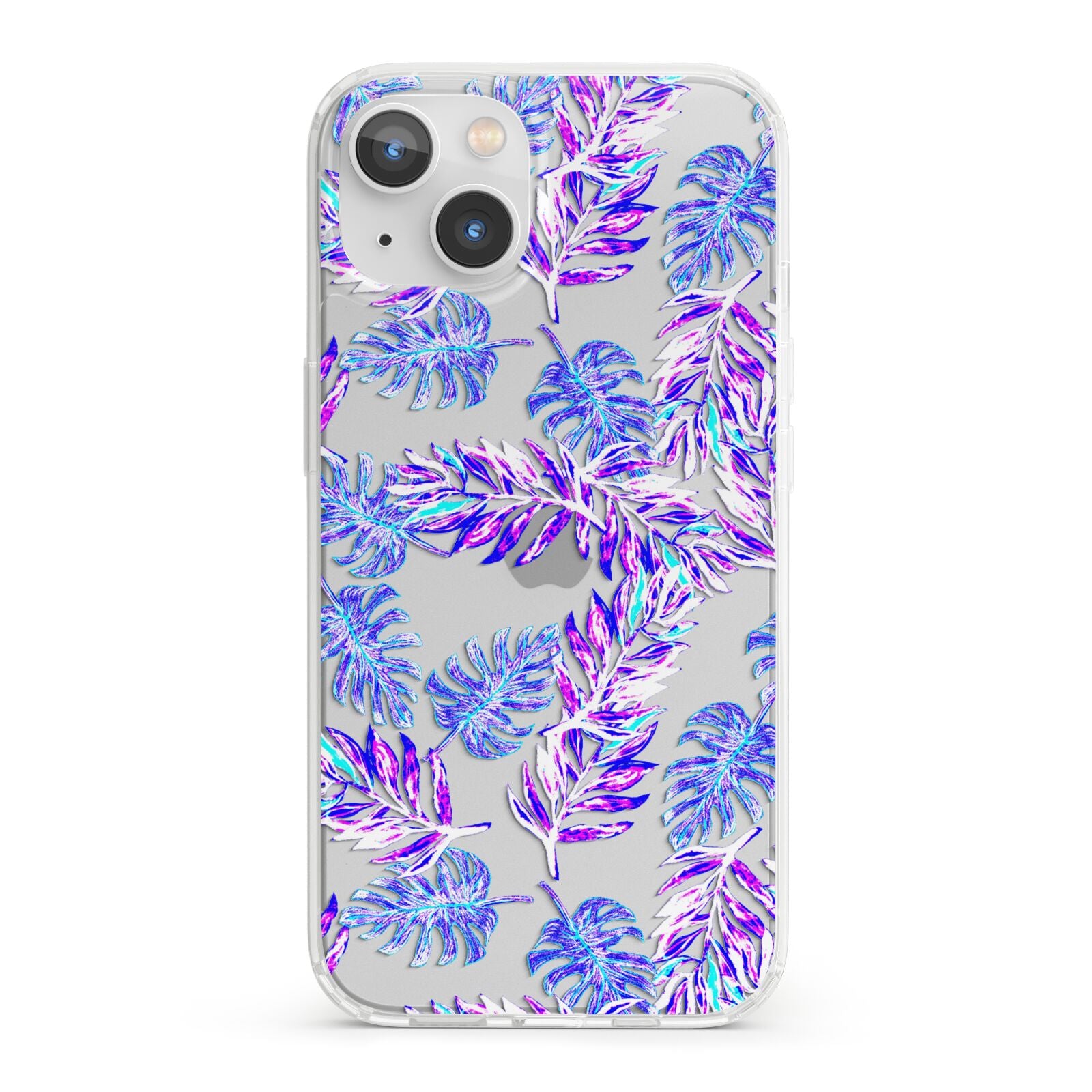 Tropical Palm Leaf iPhone 13 Clear Bumper Case