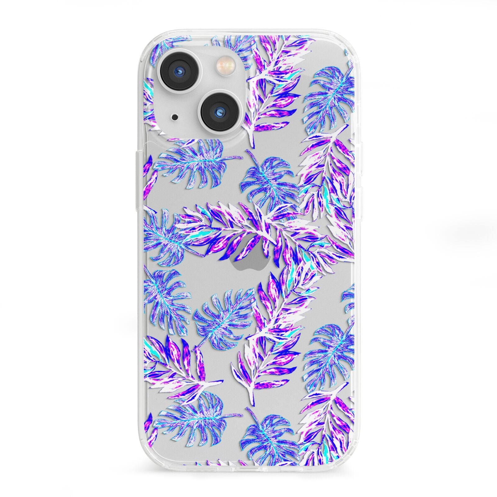 Tropical Palm Leaf iPhone 13 Mini Clear Bumper Case