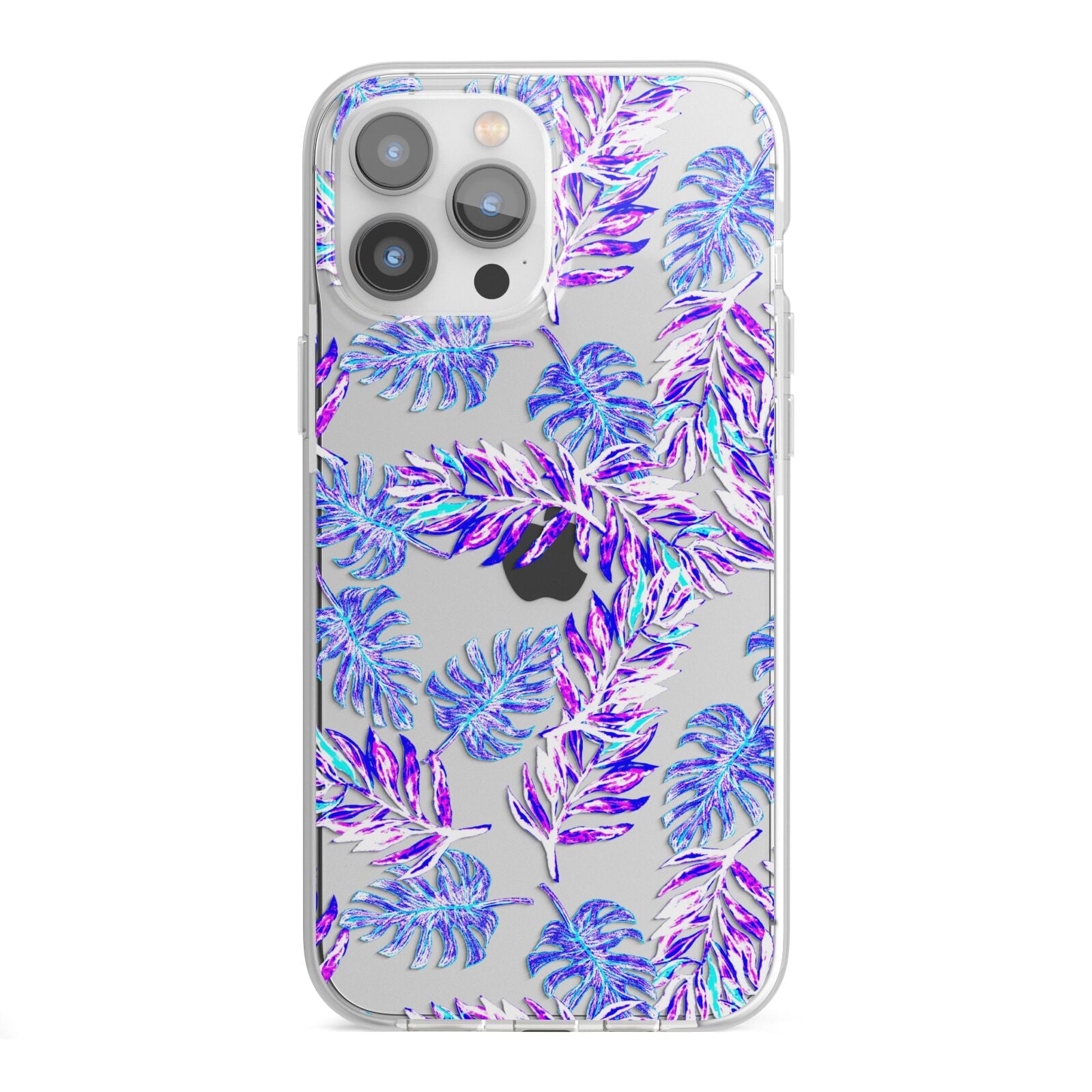 Tropical Palm Leaf iPhone 13 Pro Max TPU Impact Case with White Edges