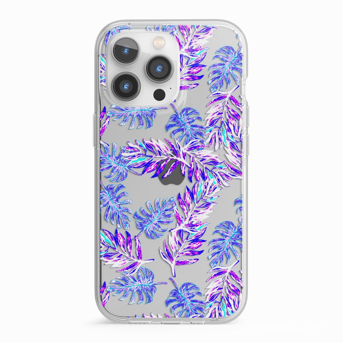 Tropical Palm Leaf iPhone 13 Pro TPU Impact Case with White Edges