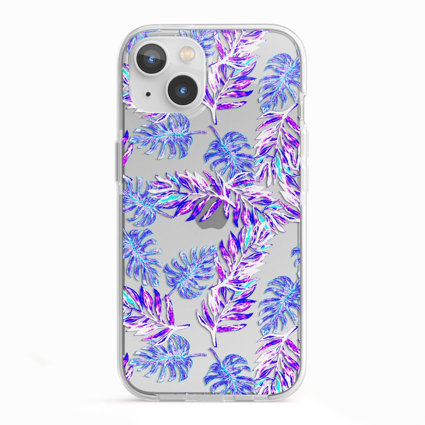 Tropical Palm Leaf iPhone 13 TPU Impact Case with White Edges