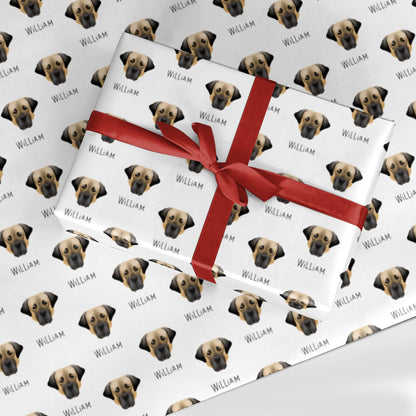 Turkish Kangal Dog Icon with Name Custom Wrapping Paper