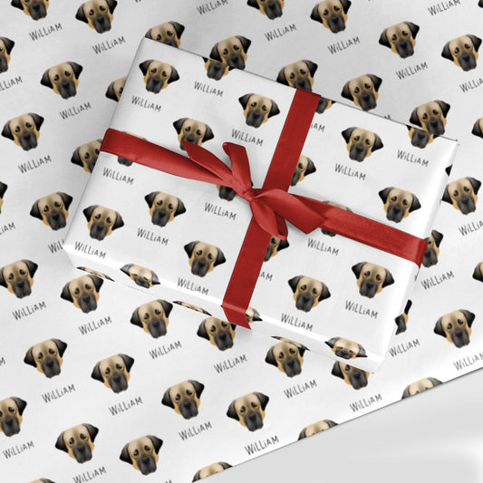Turkish Kangal Dog Icon with Name Custom Wrapping Paper