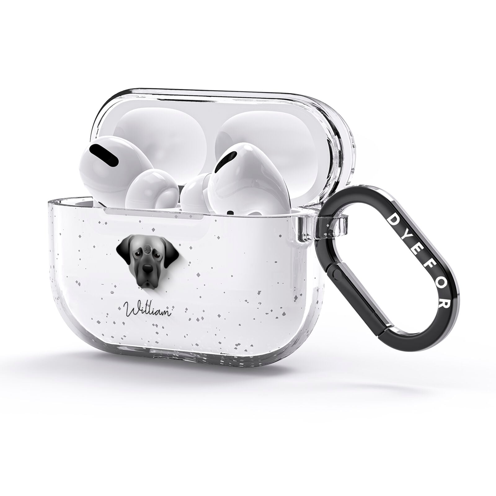 Turkish Kangal Dog Personalised AirPods Glitter Case 3rd Gen Side Image