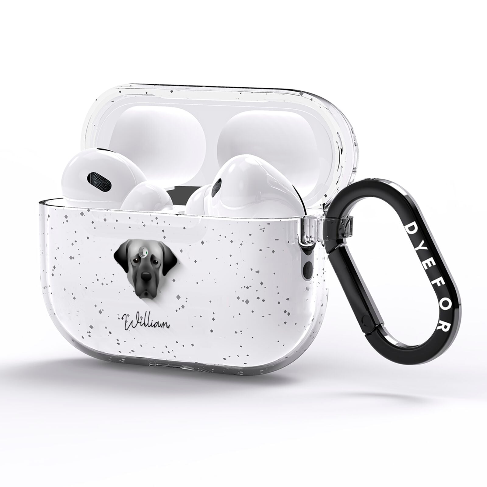Turkish Kangal Dog Personalised AirPods Pro Glitter Case Side Image
