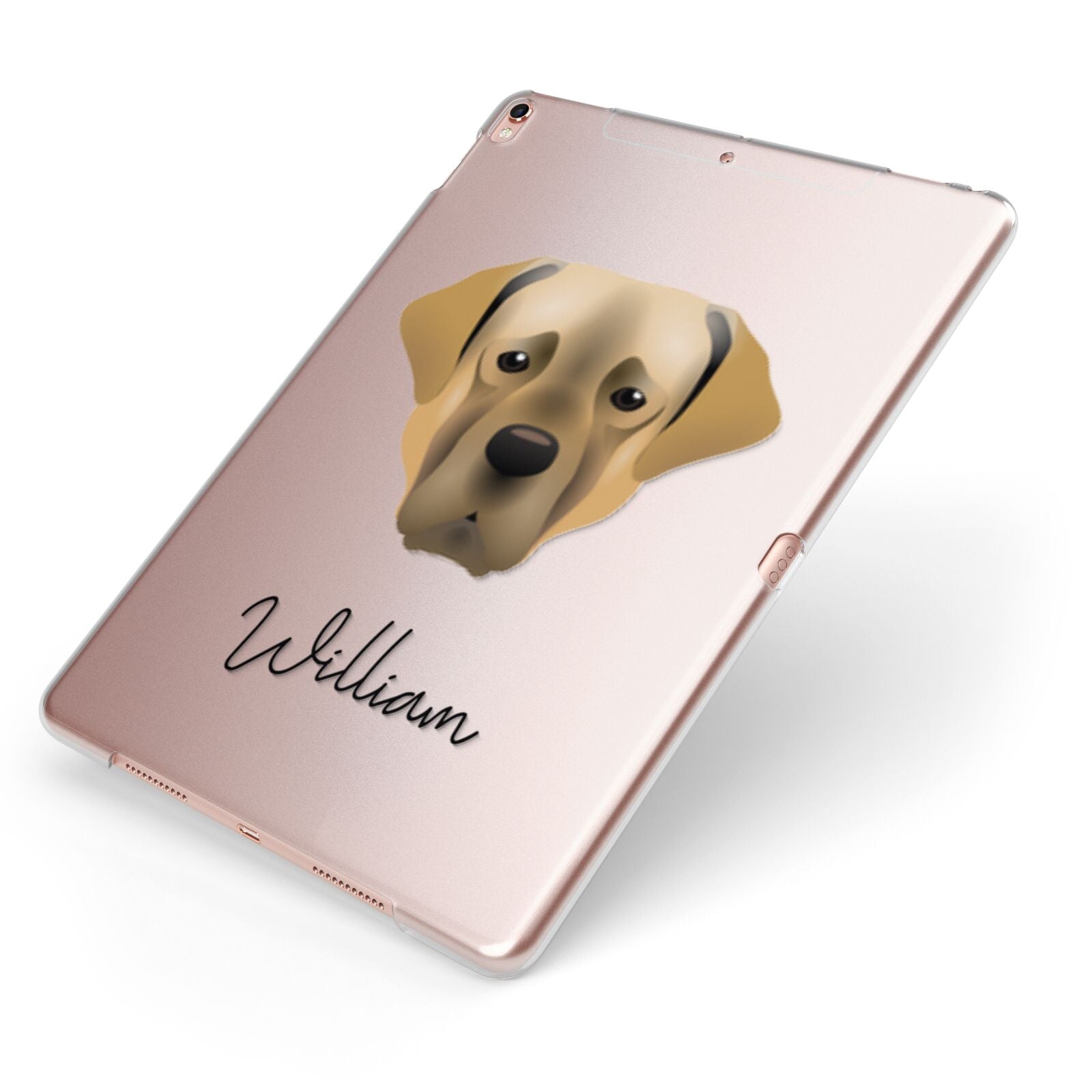 Turkish Kangal Dog Personalised Apple iPad Case on Rose Gold iPad Side View