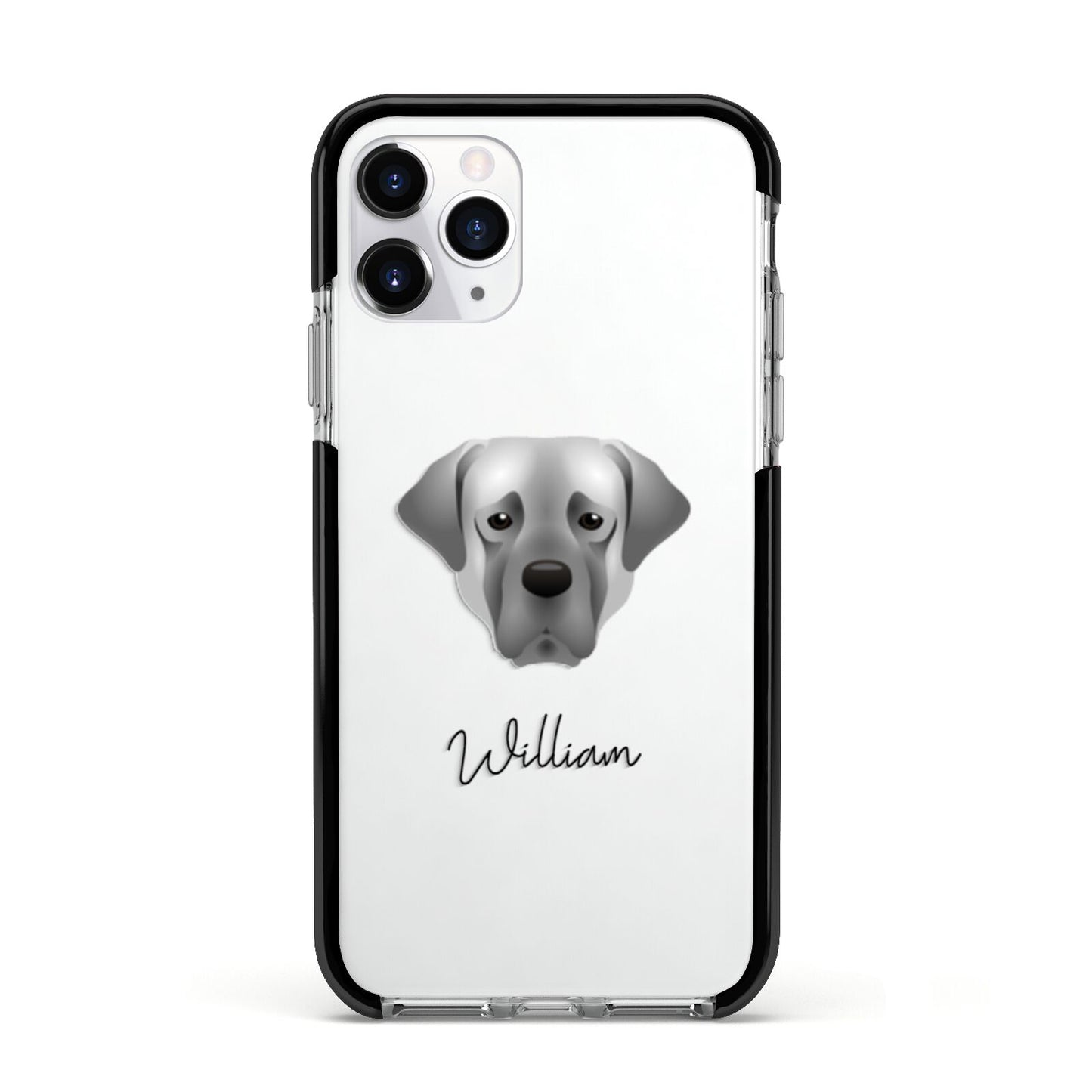 Turkish Kangal Dog Personalised Apple iPhone 11 Pro in Silver with Black Impact Case