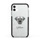 Turkish Kangal Dog Personalised Apple iPhone 11 in White with Black Impact Case