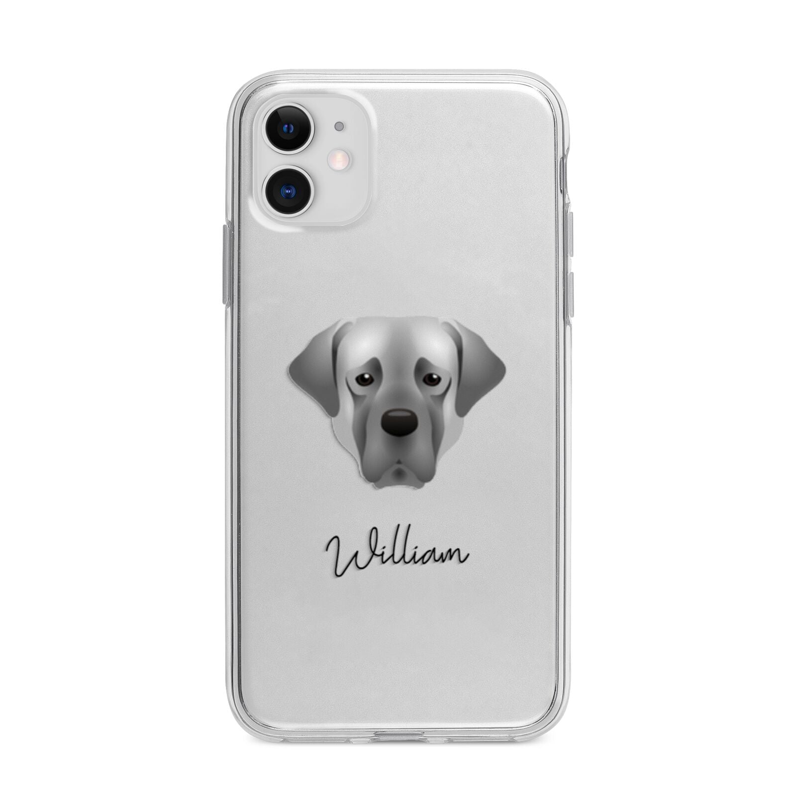 Turkish Kangal Dog Personalised Apple iPhone 11 in White with Bumper Case