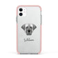 Turkish Kangal Dog Personalised Apple iPhone 11 in White with Pink Impact Case