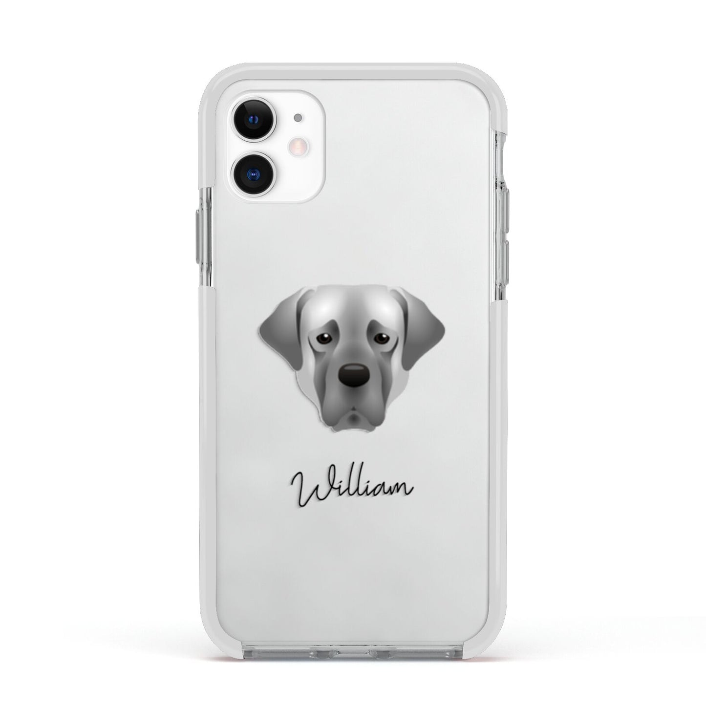 Turkish Kangal Dog Personalised Apple iPhone 11 in White with White Impact Case
