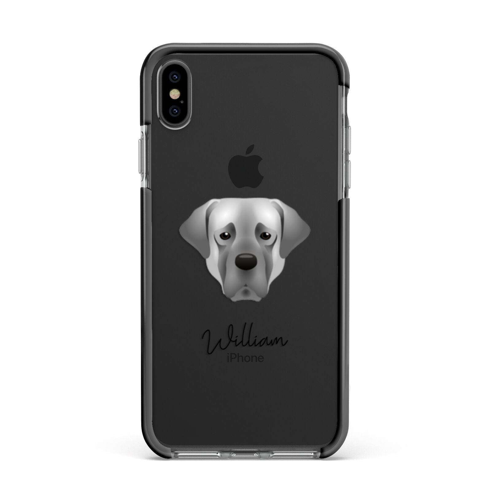Turkish Kangal Dog Personalised Apple iPhone Xs Max Impact Case Black Edge on Black Phone
