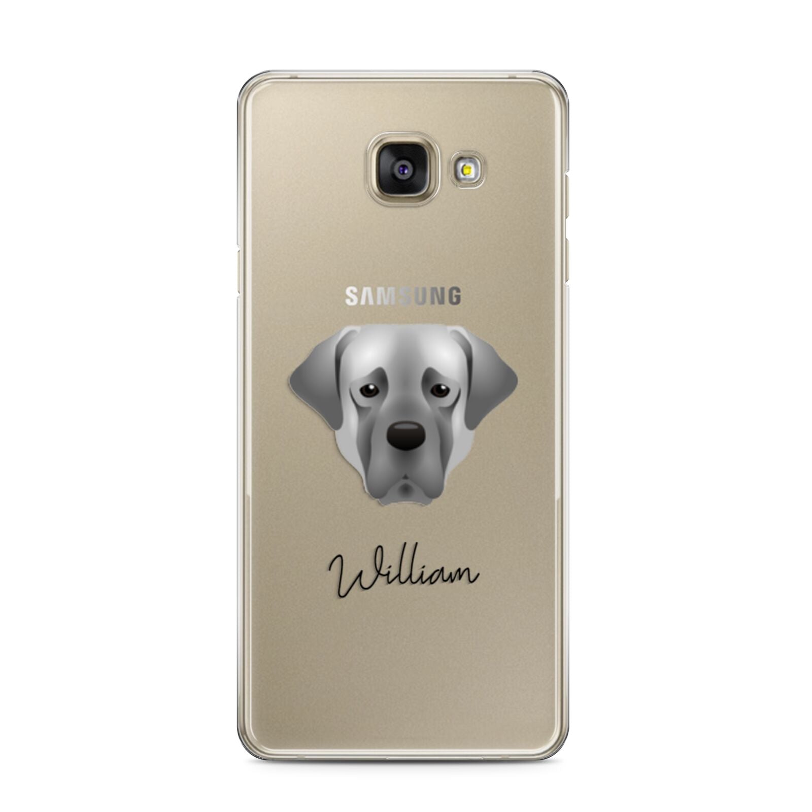Turkish Kangal Dog Personalised Samsung Galaxy A3 2016 Case on gold phone