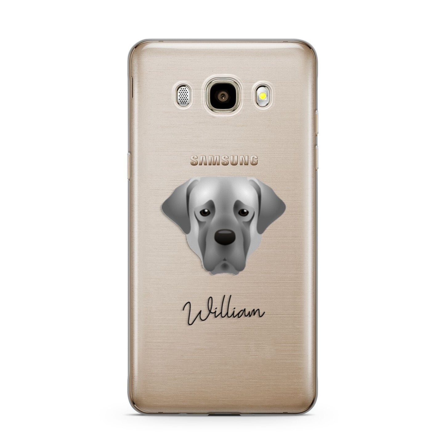 Turkish Kangal Dog Personalised Samsung Galaxy J7 2016 Case on gold phone