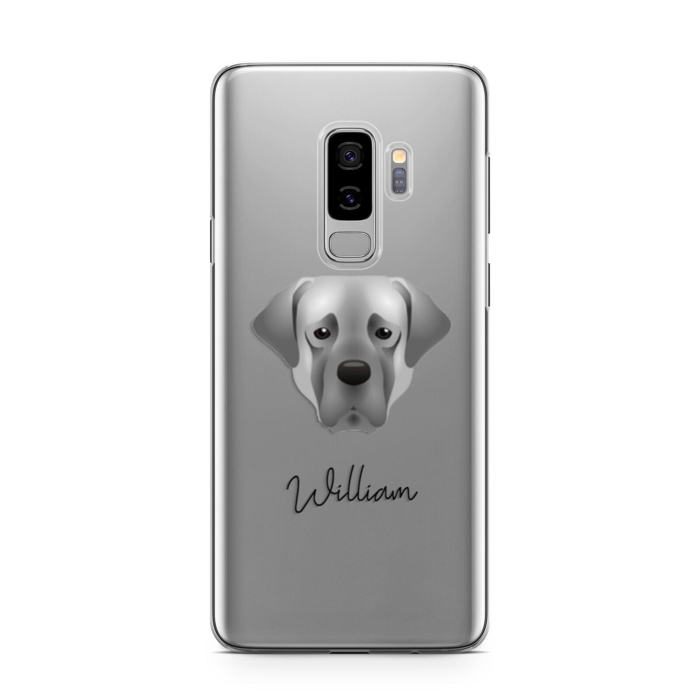 Turkish Kangal Dog Personalised Samsung Galaxy S9 Plus Case on Silver phone