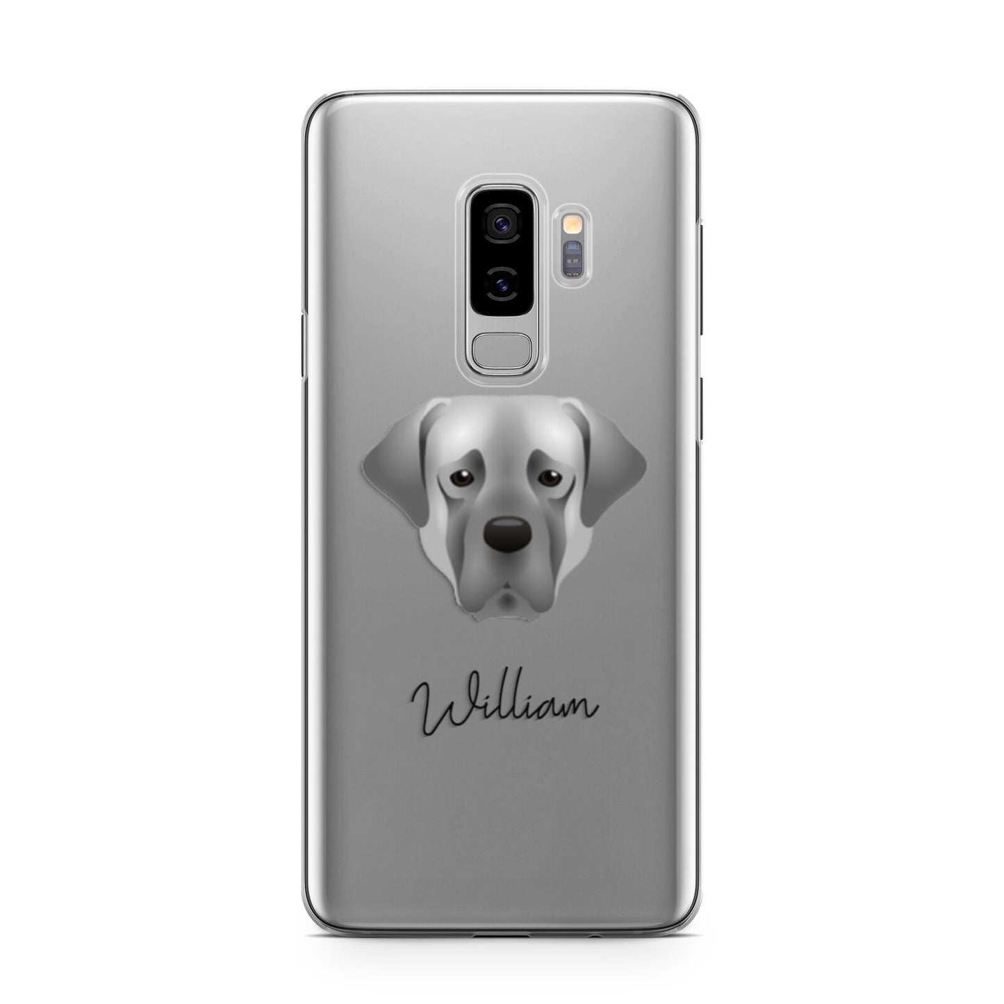 Turkish Kangal Dog Personalised Samsung Galaxy S9 Plus Case on Silver phone