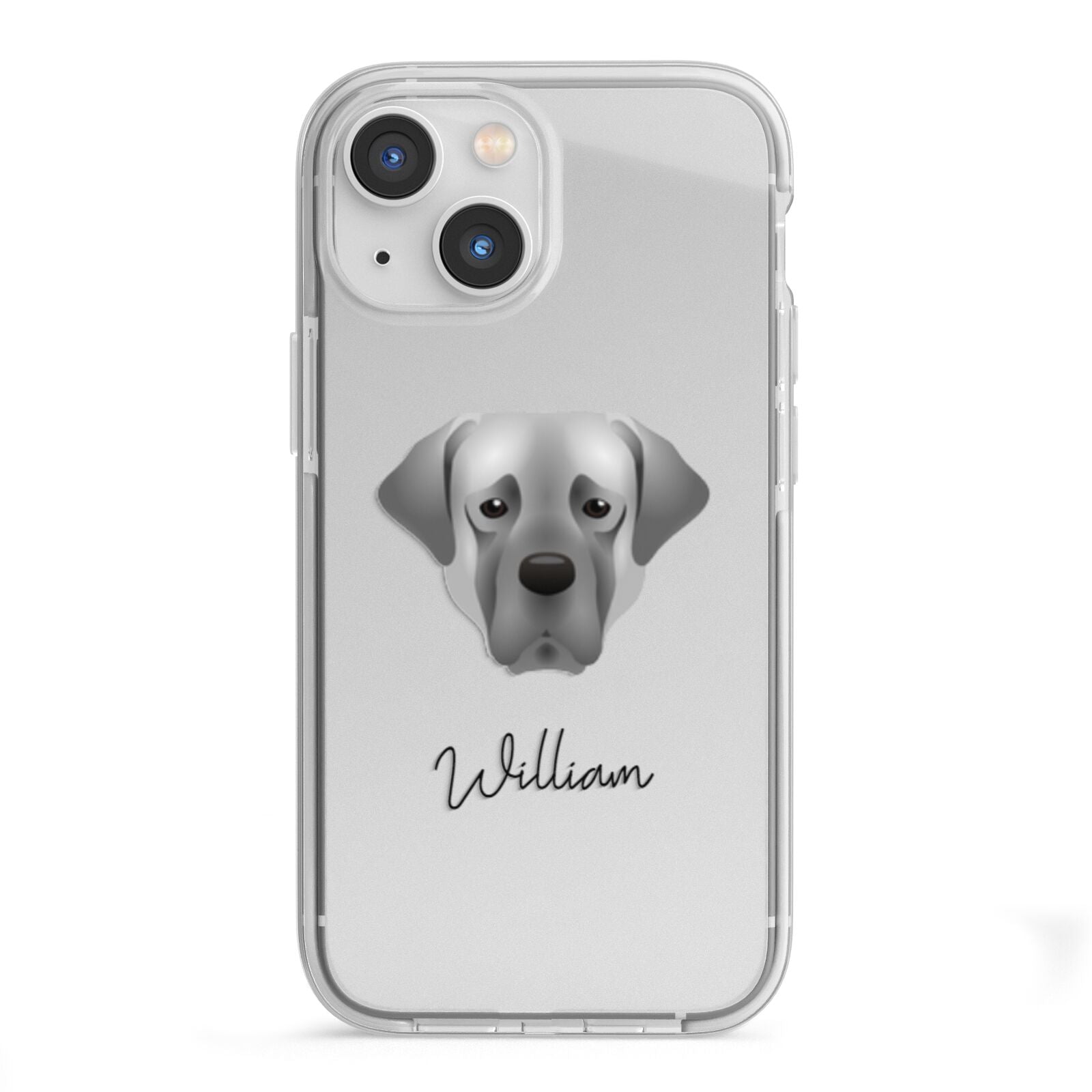 Turkish Kangal Dog Personalised iPhone 13 Mini TPU Impact Case with White Edges