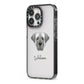 Turkish Kangal Dog Personalised iPhone 13 Pro Black Impact Case Side Angle on Silver phone