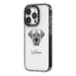 Turkish Kangal Dog Personalised iPhone 14 Pro Black Impact Case Side Angle on Silver phone