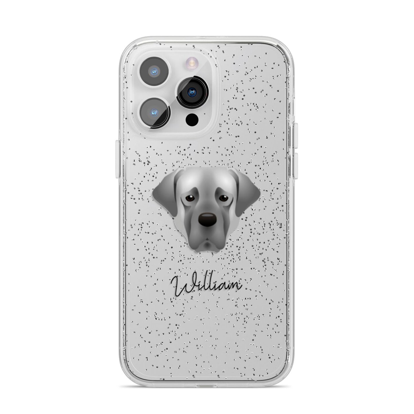 Turkish Kangal Dog Personalised iPhone 14 Pro Max Glitter Tough Case Silver