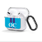 Turquoise Personalised AirPods Clear Case 3rd Gen Side Image
