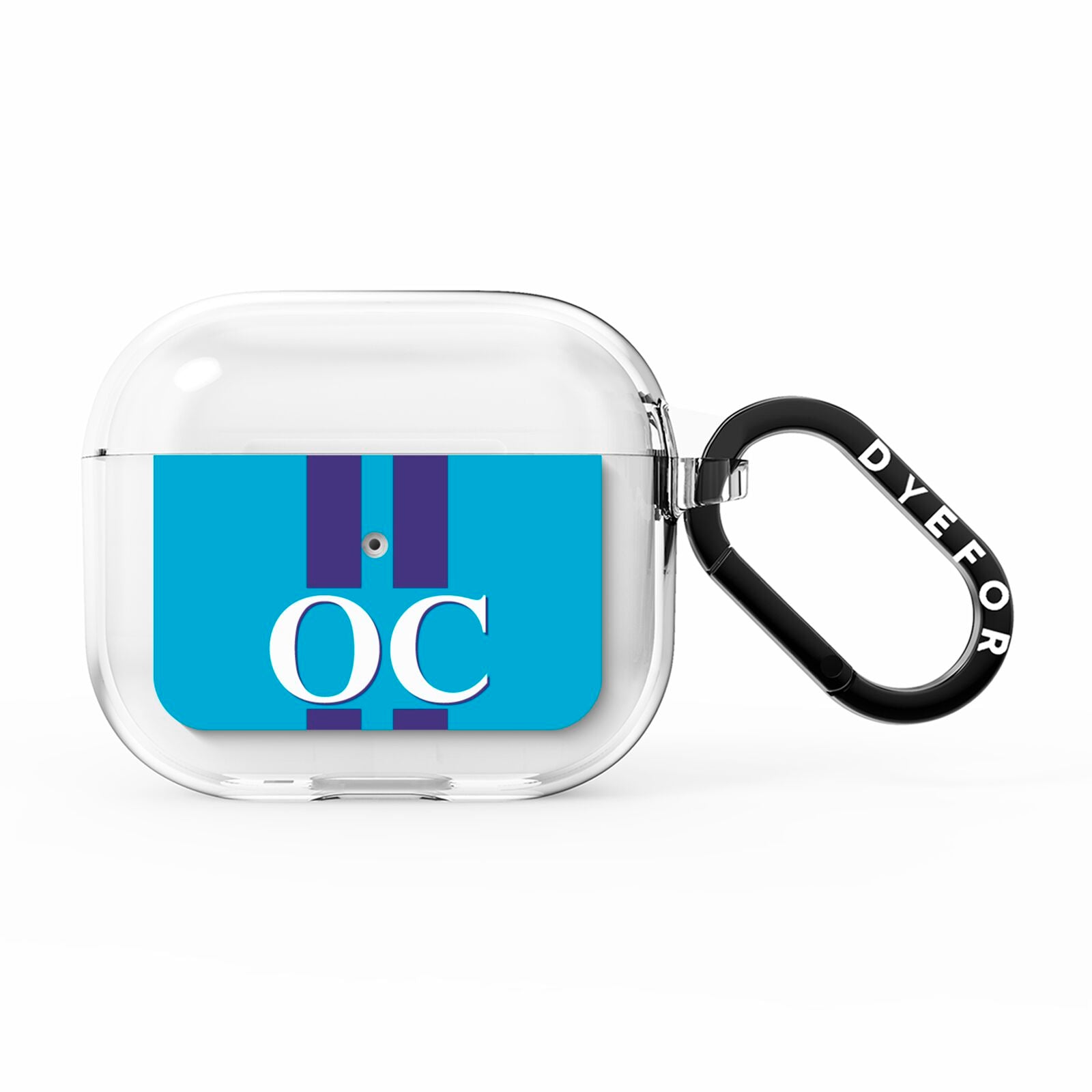 Turquoise Personalised AirPods Clear Case 3rd Gen