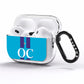 Turquoise Personalised AirPods Pro Clear Case Side Image
