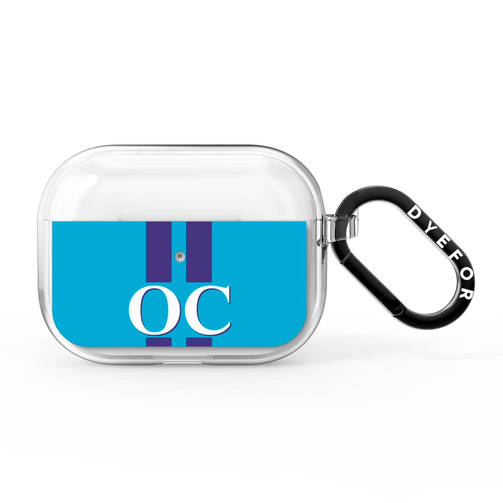 Turquoise Personalised AirPods Pro Clear Case