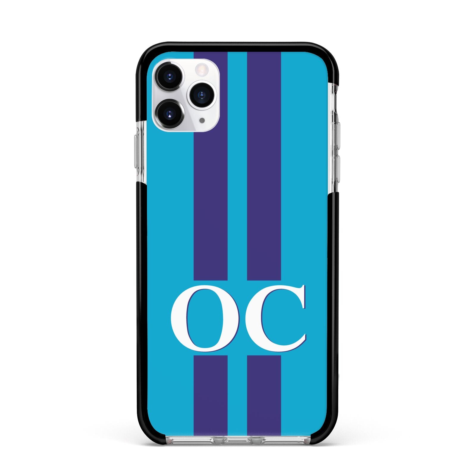 Turquoise Personalised Apple iPhone 11 Pro Max in Silver with Black Impact Case