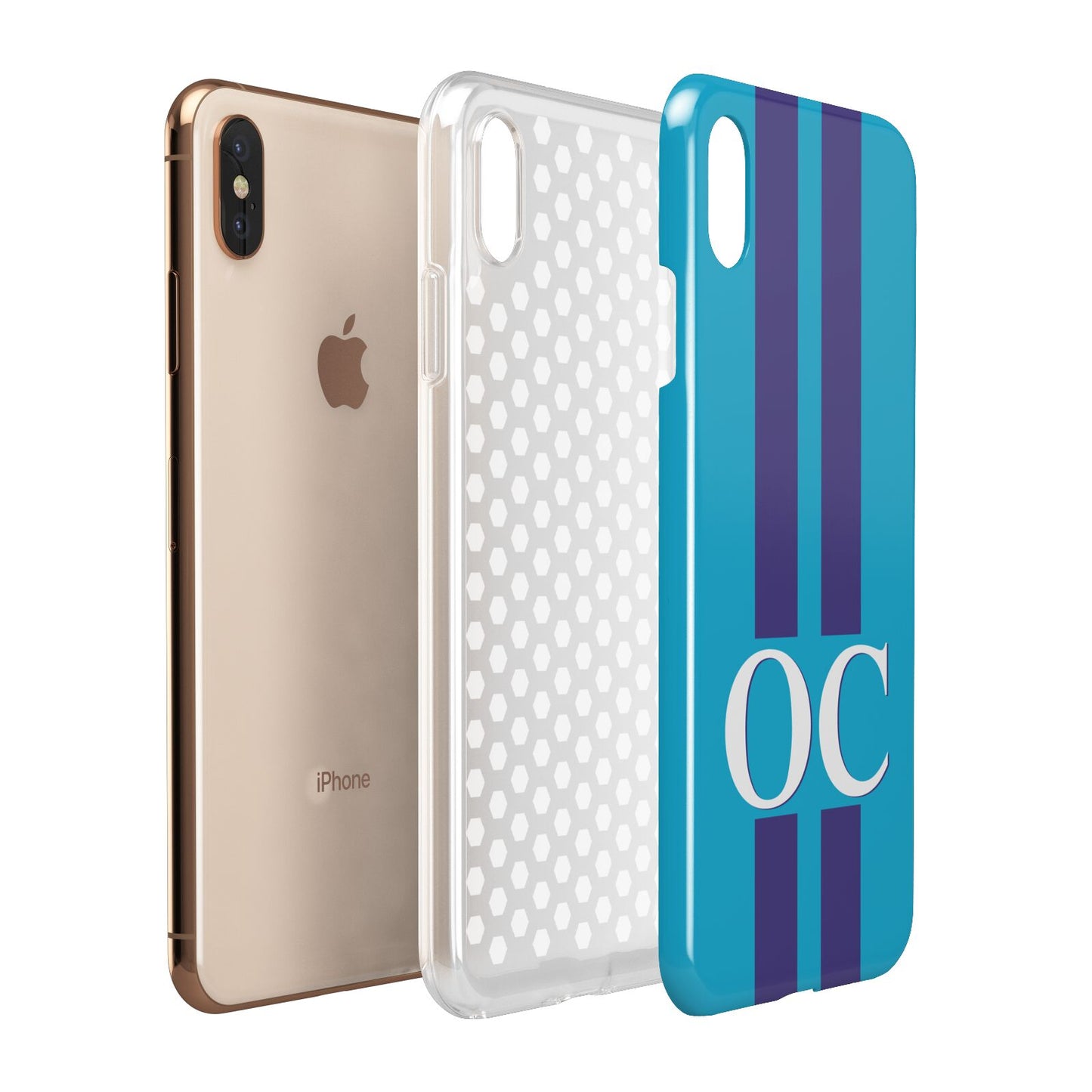 Turquoise Personalised Apple iPhone Xs Max 3D Tough Case Expanded View