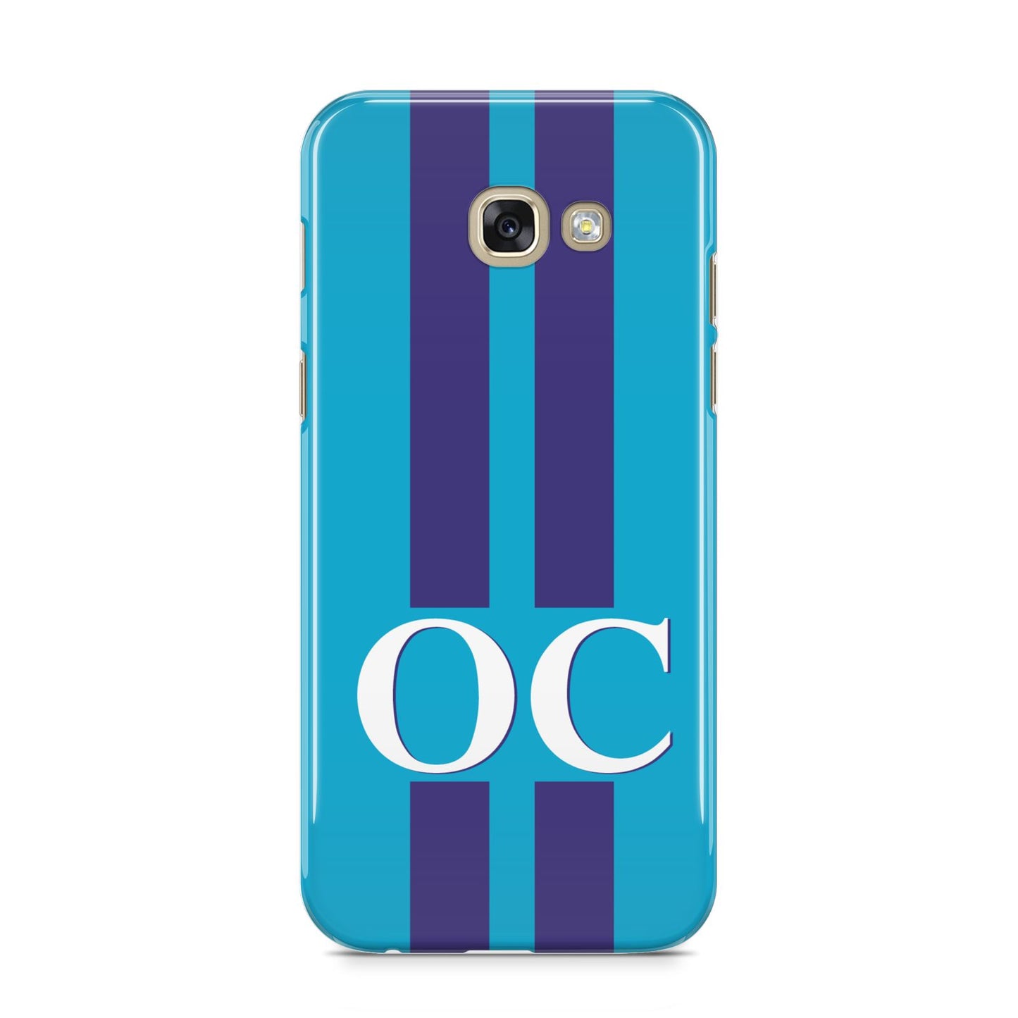 Turquoise Personalised Samsung Galaxy A5 2017 Case on gold phone