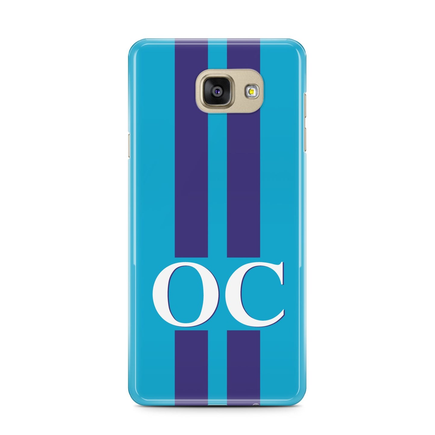 Turquoise Personalised Samsung Galaxy A7 2016 Case on gold phone