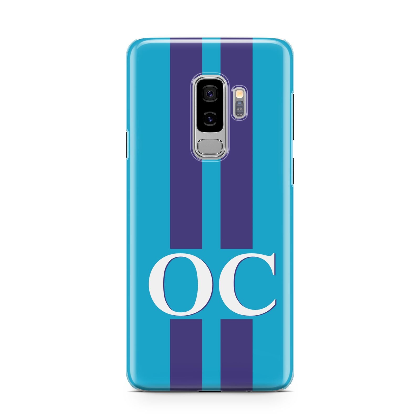 Turquoise Personalised Samsung Galaxy S9 Plus Case on Silver phone
