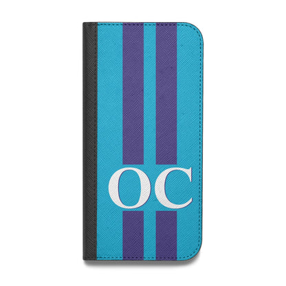 Turquoise Personalised Vegan Leather Flip iPhone Case
