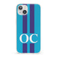 Turquoise Personalised iPhone 13 Clear Bumper Case