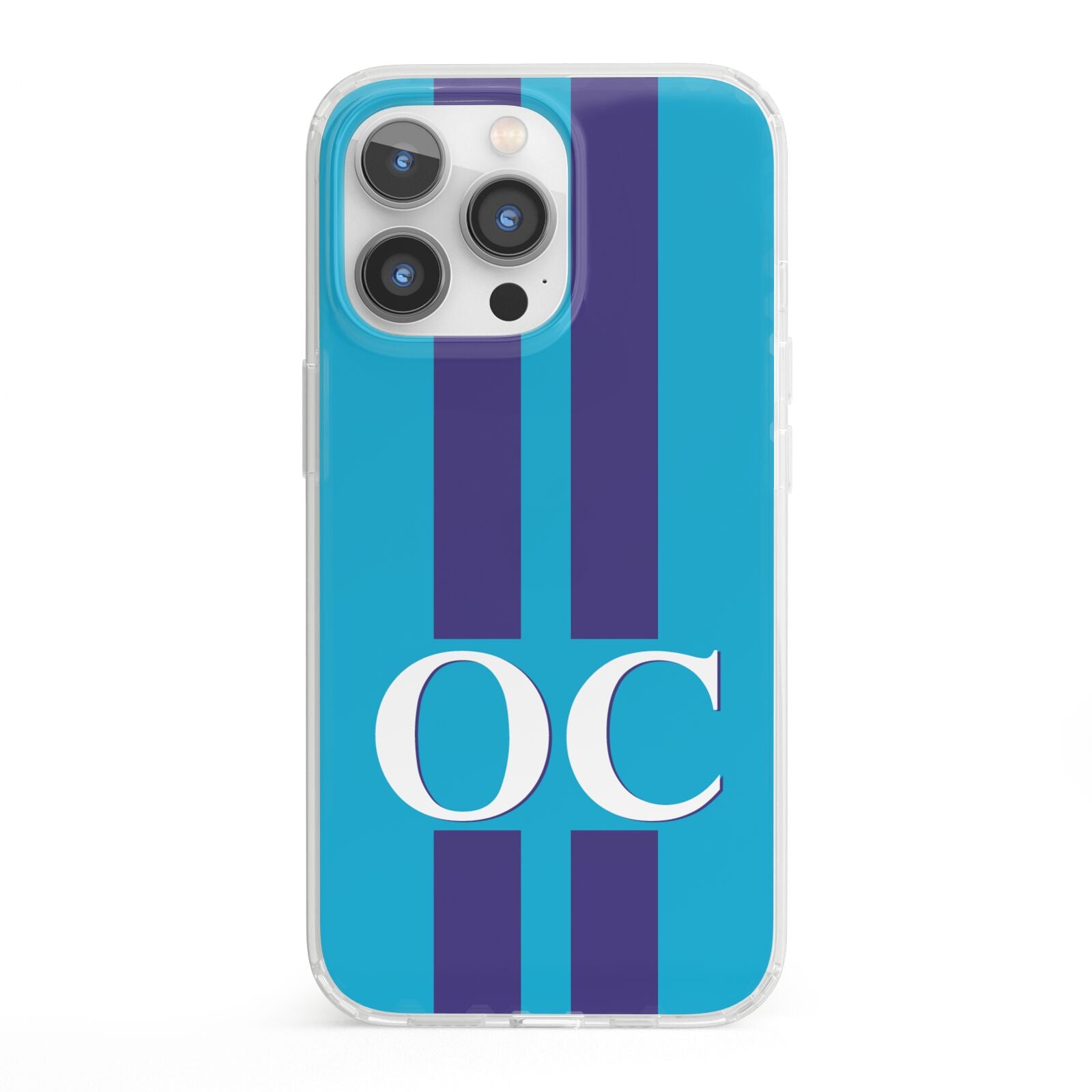 Turquoise Personalised iPhone 13 Pro Clear Bumper Case