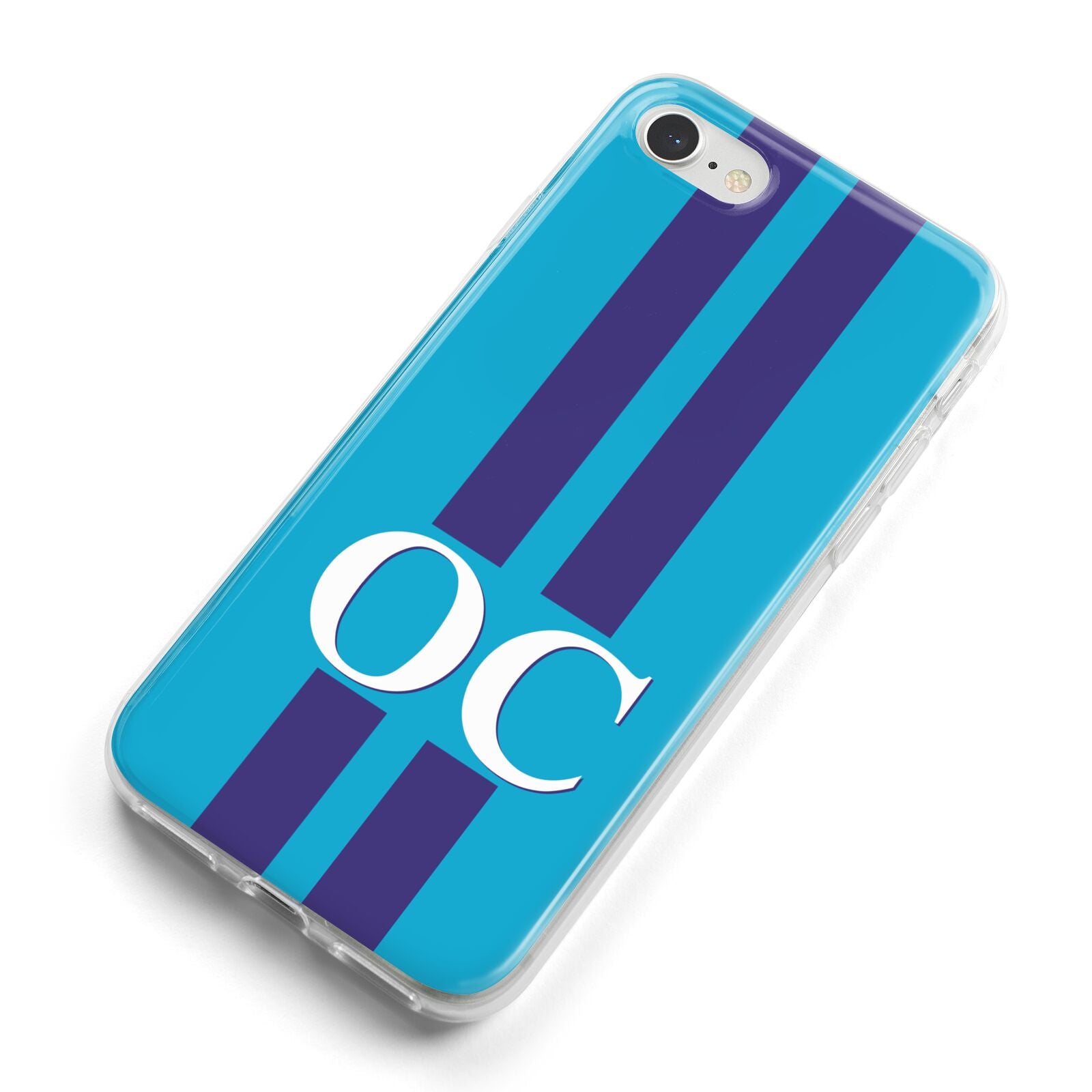 Turquoise Personalised iPhone 8 Bumper Case on Silver iPhone Alternative Image