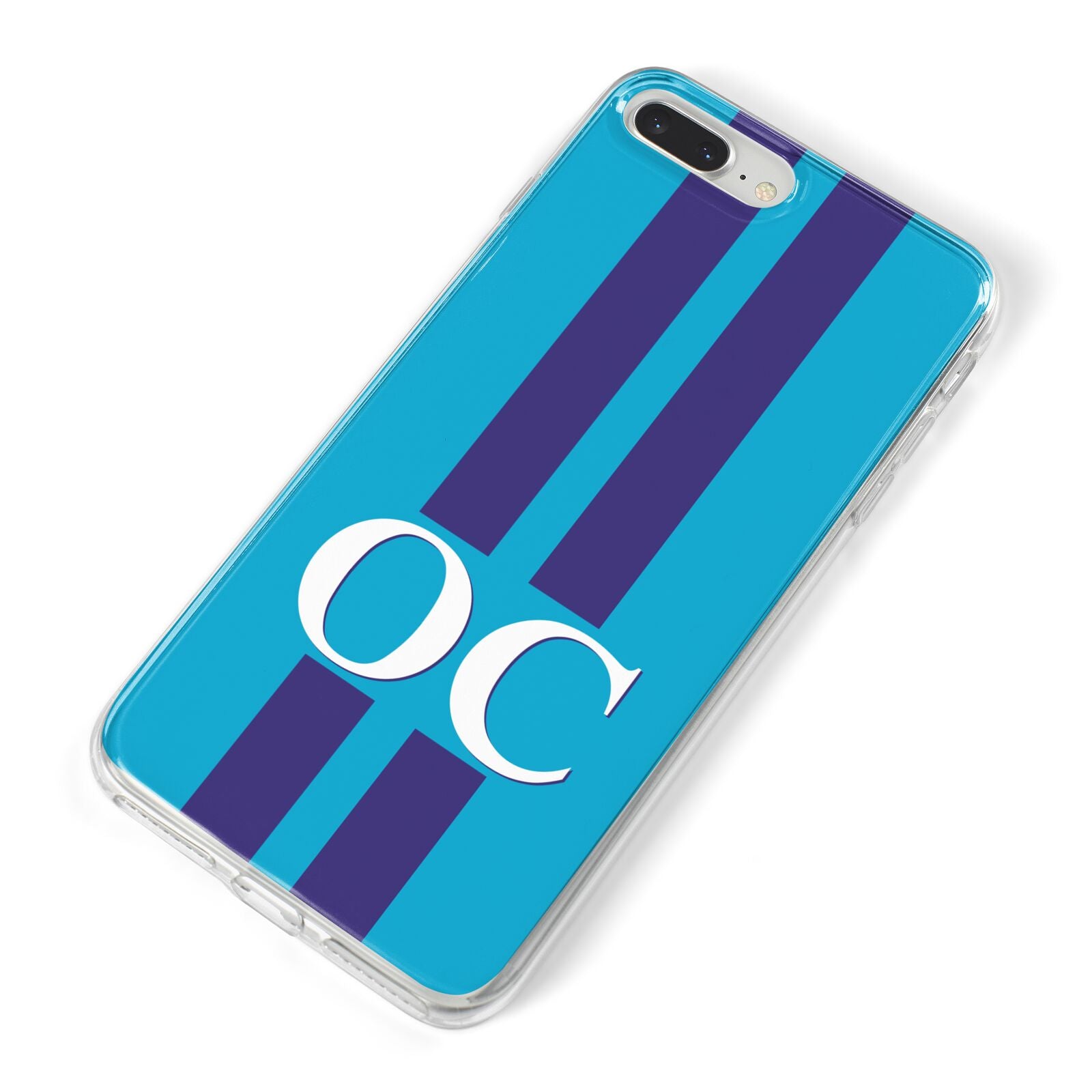 Turquoise Personalised iPhone 8 Plus Bumper Case on Silver iPhone Alternative Image