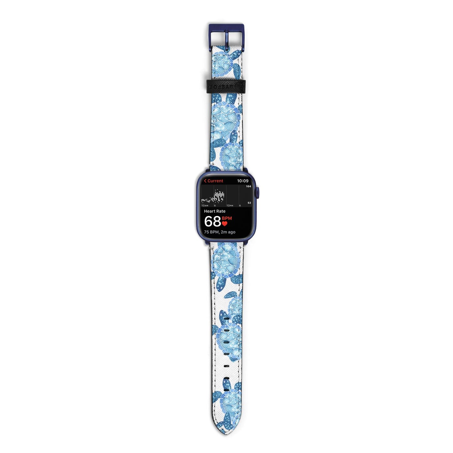 Turtle Apple Watch Strap Size 38mm with Blue Hardware