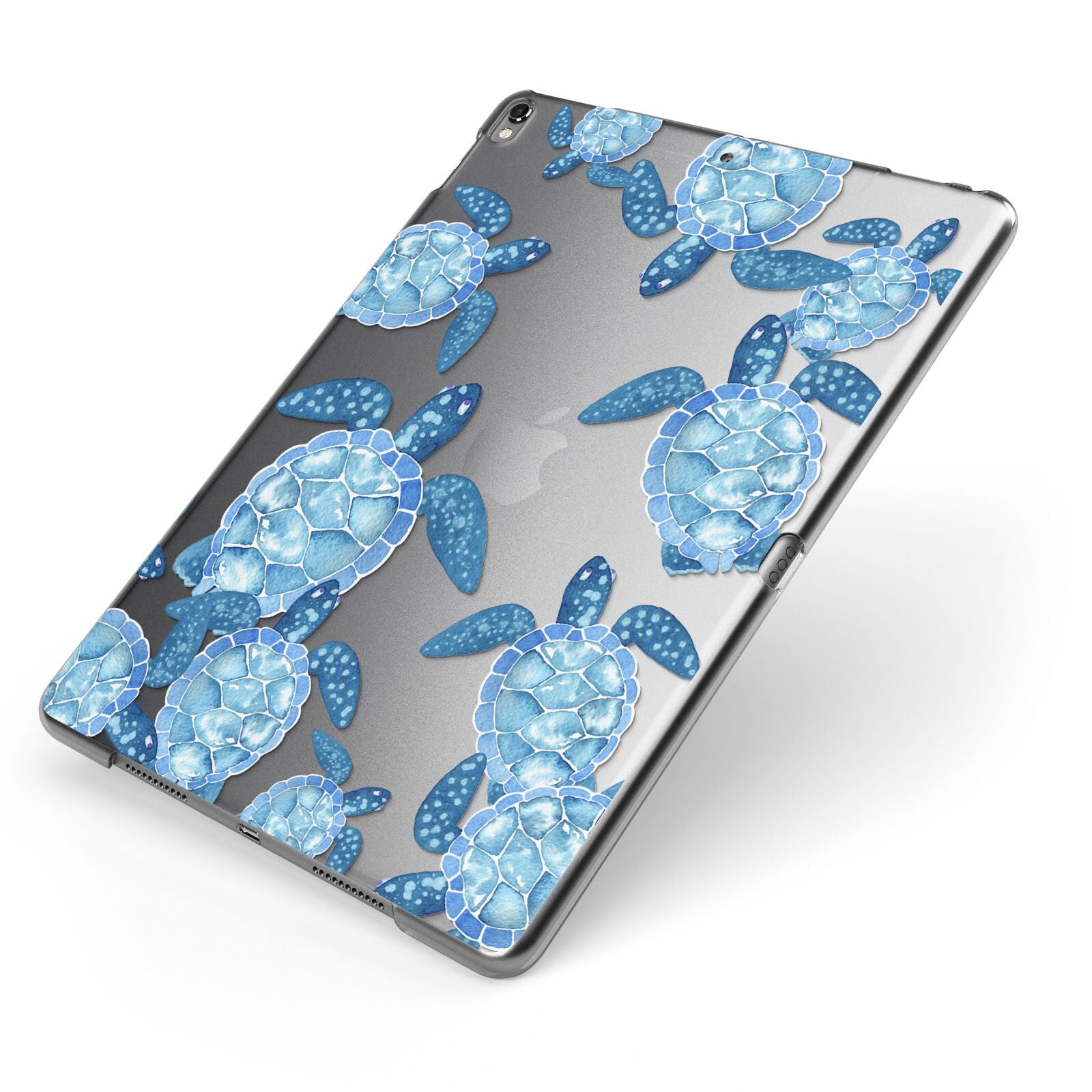 Turtle Apple iPad Case on Grey iPad Side View