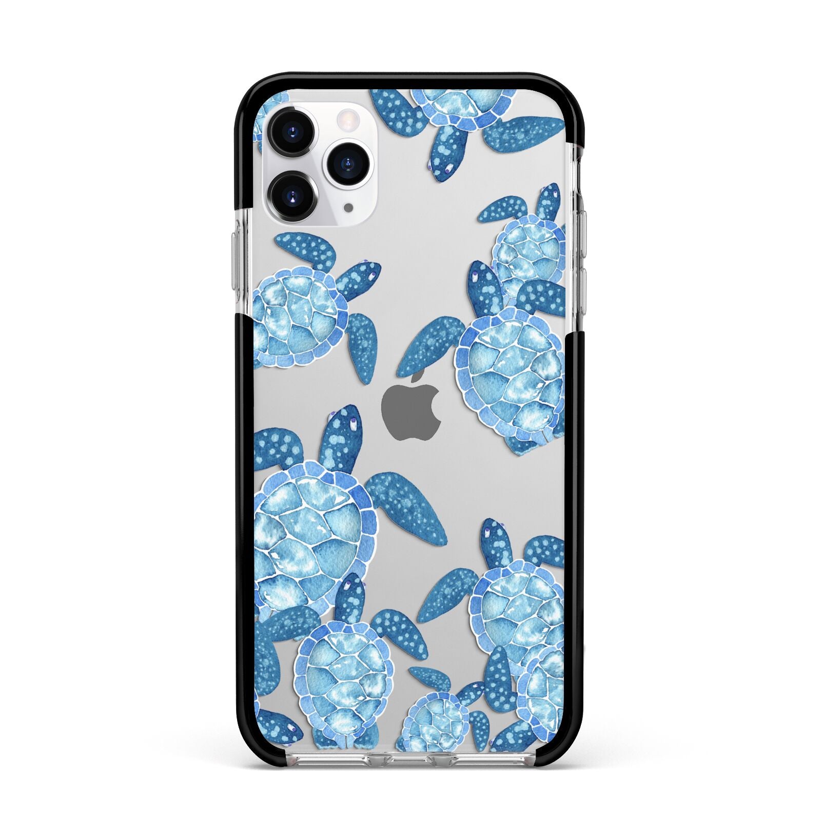 Turtle Apple iPhone 11 Pro Max in Silver with Black Impact Case