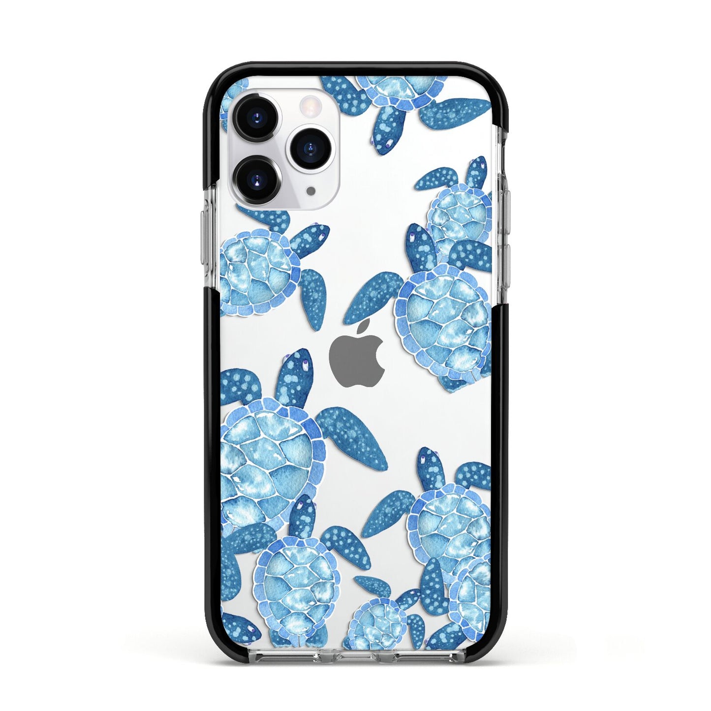 Turtle Apple iPhone 11 Pro in Silver with Black Impact Case