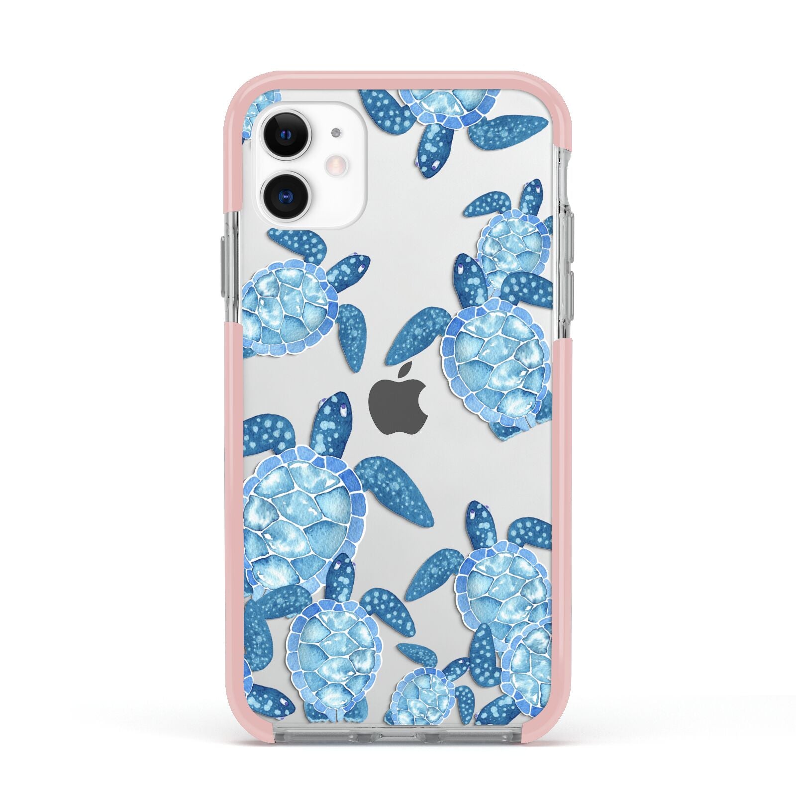 Turtle Apple iPhone 11 in White with Pink Impact Case