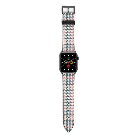 Tweed Houndstooth Apple Watch Strap with Space Grey Hardware