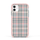 Tweed Houndstooth Apple iPhone 11 in White with Pink Impact Case