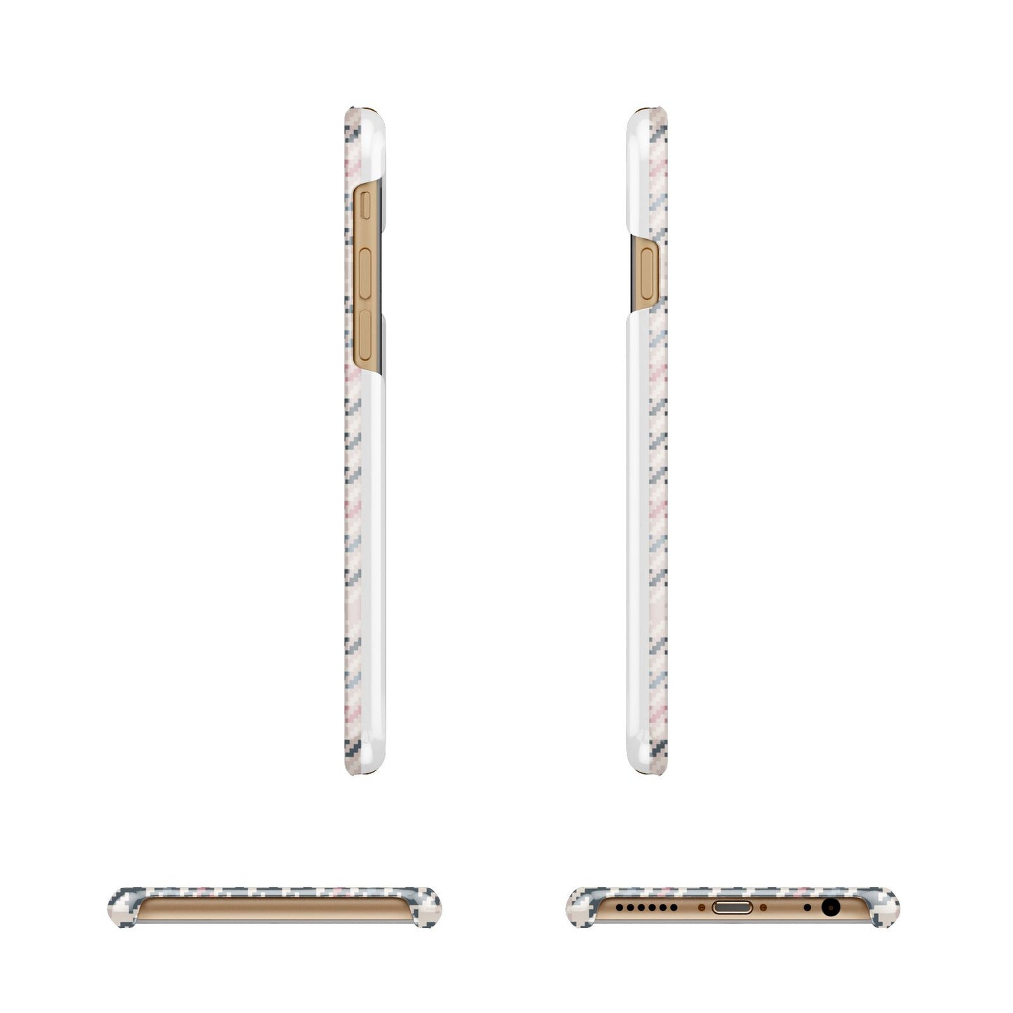 Tweed Houndstooth Apple iPhone 6 3D Wrap Snap Case Angled Images